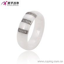 Mujeres de moda elegante anillo de dedo de cerámica redondo de acero inoxidable joyería -13744